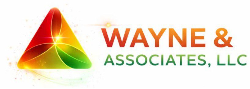 Wayne & Associates, LLC logo with colorful triangle