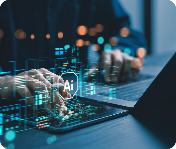 AI technology displayed on digital tablet